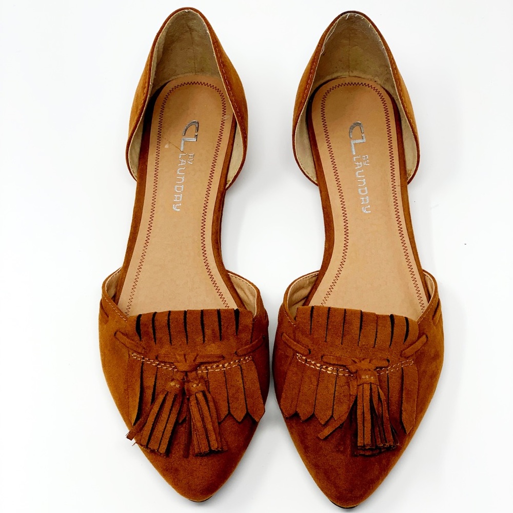 Suede Tassel Flats